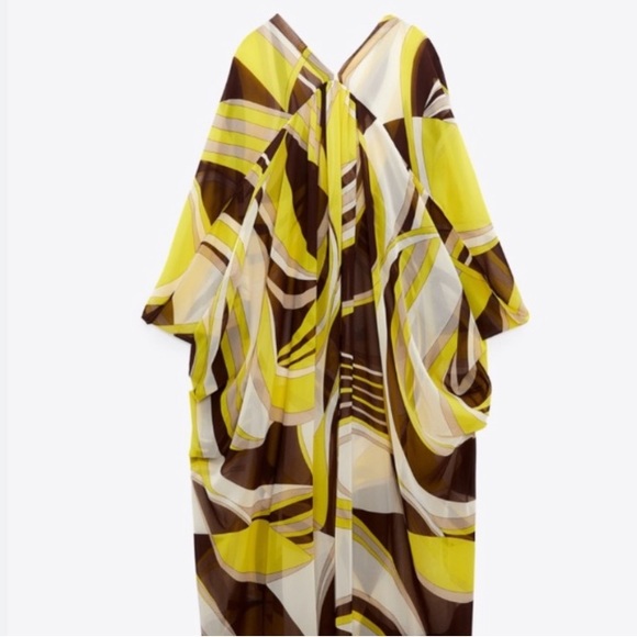 Zara Printed Fluid Kaftan - Picture 4 of 5